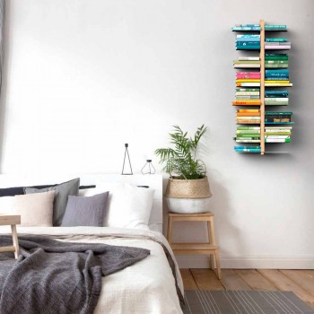 Modern wooden hanging bookcase Zia Bice wall-mounted made Italy
