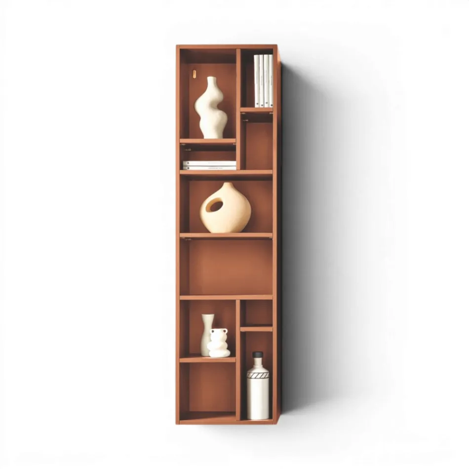 Vertical Bookcase in Various Finishes Made in Italy - Siviglia Viadurini