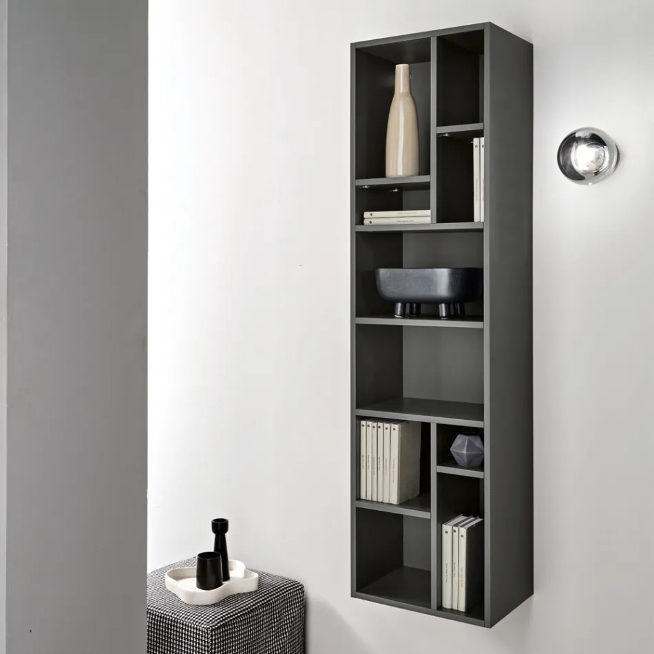 Vertical Bookcase in Various Finishes Made in Italy - Siviglia Viadurini