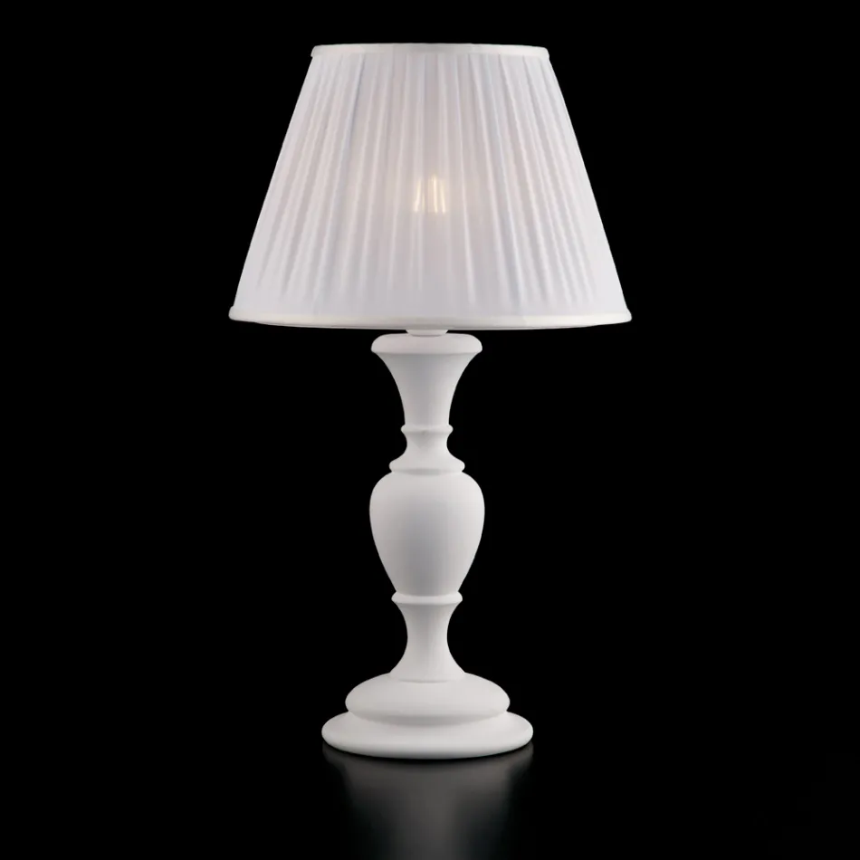 Wooden Lamp with Made in Italy Lampshade for Interior Decorating - Florence Viadurini