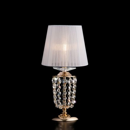 Iron and Gilded Table Lamp with Made in Italy Lampshade for Interior Decorating - Austria Viadurini