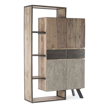 Sideboard 2 Doors 2 Drawers in Mango Wood and Steel Homemotion - Signorino Viadurini