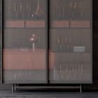 2-Door Sideboard in Ecological Wood and High Quality Metal Made in Italy - Aaron Viadurini