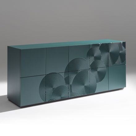 5-Door Sideboard in Lacquered MDF with Hand-Engraved and Finished Decoration - Crab Viadurini