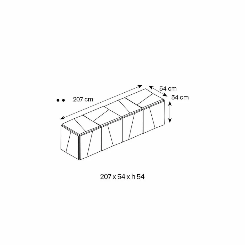 Wall Hanging Sideboard in Matt White Wood and Mirrored Glasses - Senese Viadurini