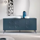 Three-Door Sideboard in Melamine and MDF with Metal Base Made in Italy - Rialto Viadurini