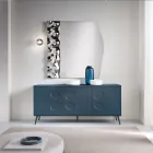 Three-Door Sideboard in Melamine and MDF with Metal Base Made in Italy - Rialto Viadurini