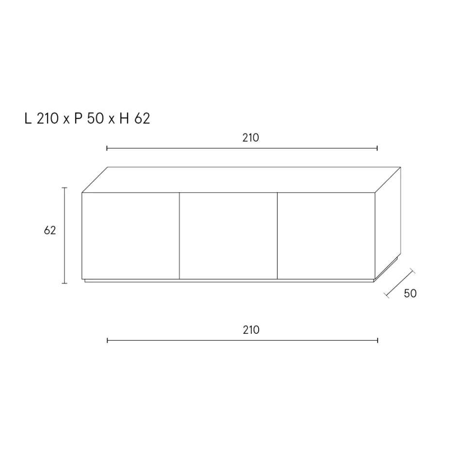 Sideboard with 3 Doors and 3 Internal Shelves, Foundry Aluminum Decoration - Scorpion Viadurini