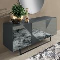 Sideboard with 3 Lacquered MDF Doors Covered in Mirror Glass - Diletta