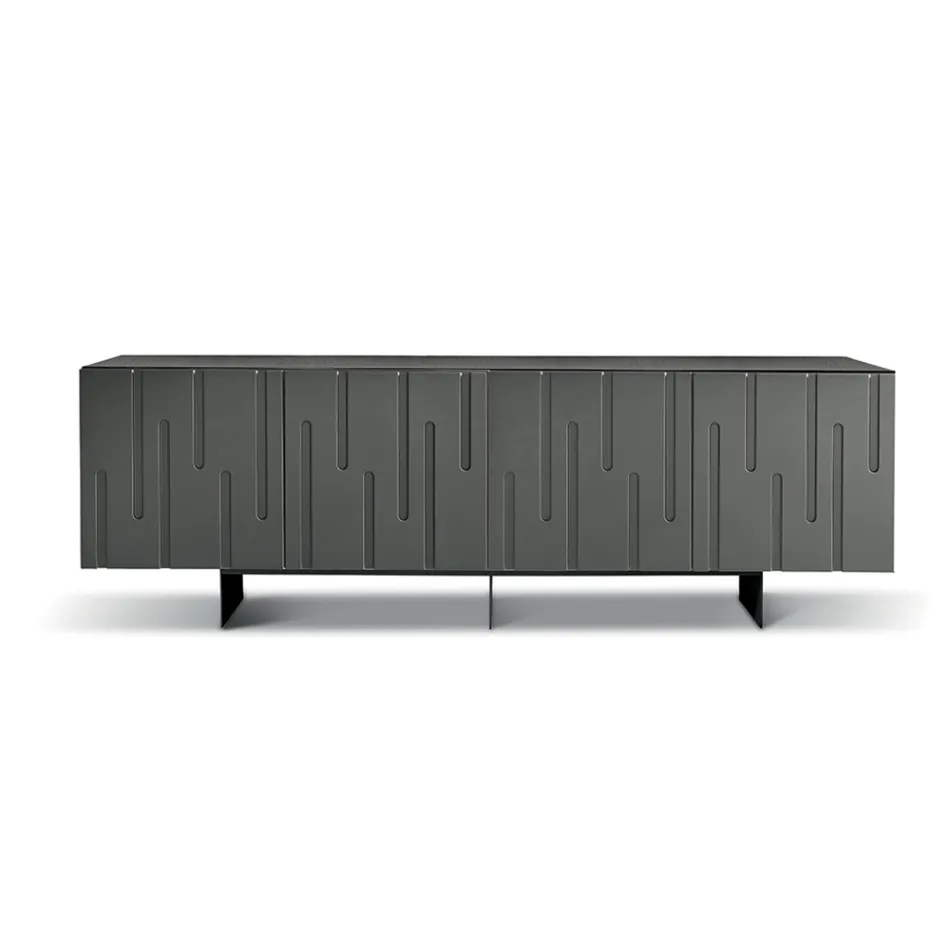 Sideboard with 4 Push-Pull Doors in MDF Made in Italy - Fabrizia Viadurini
