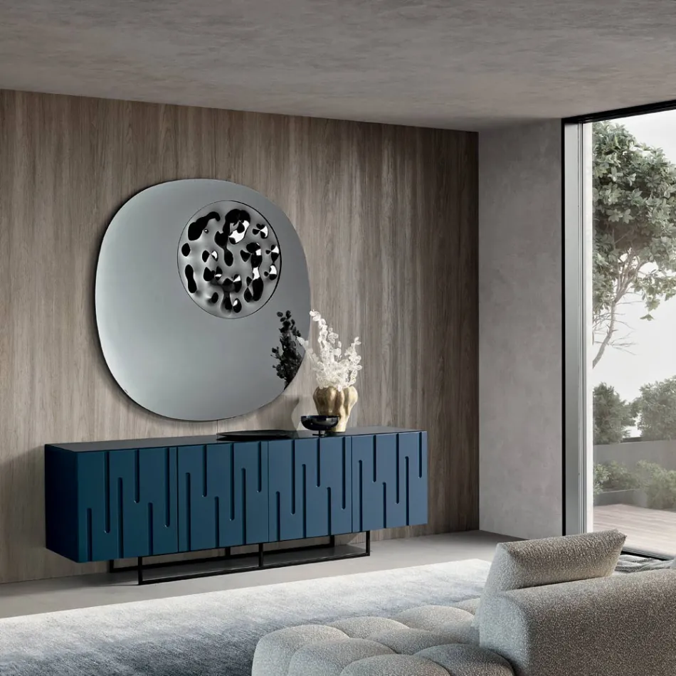 Sideboard with 4 Push-Pull Doors in MDF Made in Italy - Fabrizia Viadurini