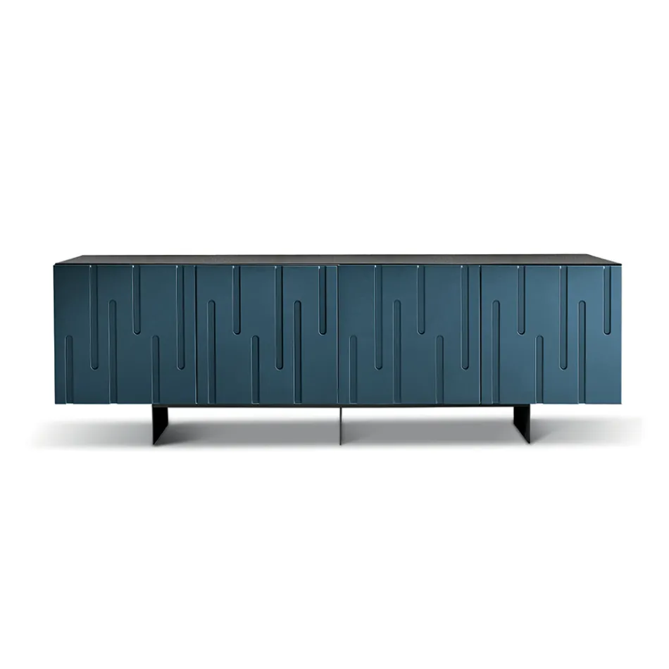 Sideboard with 4 Push-Pull Doors in MDF Made in Italy - Fabrizia Viadurini