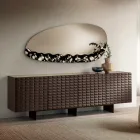 Sideboard with 4 Doors in MDF Covered in Lacquered PVC Made in Italy - Dorotea Viadurini