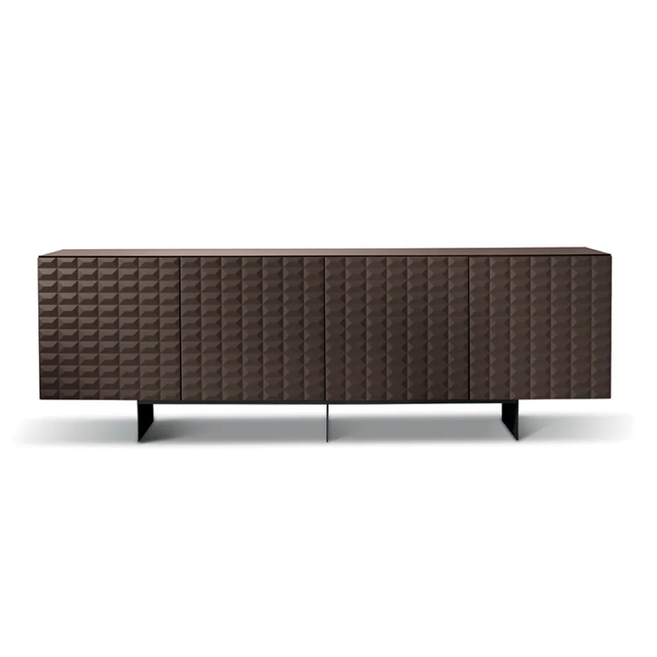 Sideboard with 4 Doors in MDF Covered in Lacquered PVC Made in Italy - Dorotea Viadurini