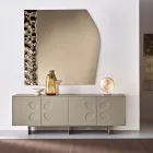 Rialto Sideboard with Four Doors in MDF and Melamine in Two Finishes Made in Italy Viadurini