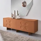 Rialto Sideboard with Four Doors in MDF and Melamine in Two Finishes Made in Italy Viadurini
