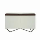 Sideboard with Structure in White Mdf 2 Iron Feet Made in Italy - Coral Viadurini