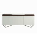 Sideboard with Structure in White Mdf 2 Iron Feet Made in Italy - Coral