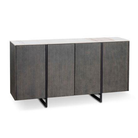 Sideboard with MDF, Ceramic Structure and 4 Doors with Soft Closing - Click Viadurini