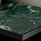 Living Room Sideboard in Smoked Glass and Green Guatemala Marble - Leonarda Viadurini