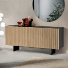 Estella Indoor Sideboard with Laminated Body and PVC-Covered MDF Doors Viadurini