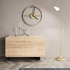 Living Room Sideboard with 2 Doors in Travertine Marble Finish Made in Italy - Jon Viadurini