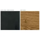 Living room sideboard with 2 doors in Country Knotted Oak and Anthracite Glass finish - Ove Viadurini