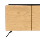 Living Room Sideboard with 2 or 3 Doors in Natural Ash Finish Made in Italy - Zehra Viadurini