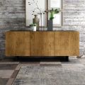 Living Room Sideboard with 3 Doors in Knotted Oak Finish Country Made in Italy - Arne