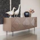 Living room sideboard with coordinated glass inserts Made in Italy - Palma Viadurini