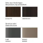 Wooden Sideboard with Glass Structure Made in Italy - Azuki Viadurini