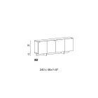 Wooden Sideboard with Glass Structure Made in Italy - Azuki Viadurini