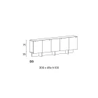 Wooden Sideboard with Glass Structure Made in Italy - Azuki Viadurini