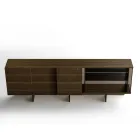 Wooden Sideboard with Glass Structure Made in Italy - Azuki Viadurini