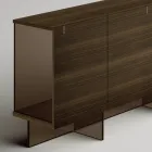 Wooden Sideboard with Glass Structure Made in Italy - Azuki Viadurini