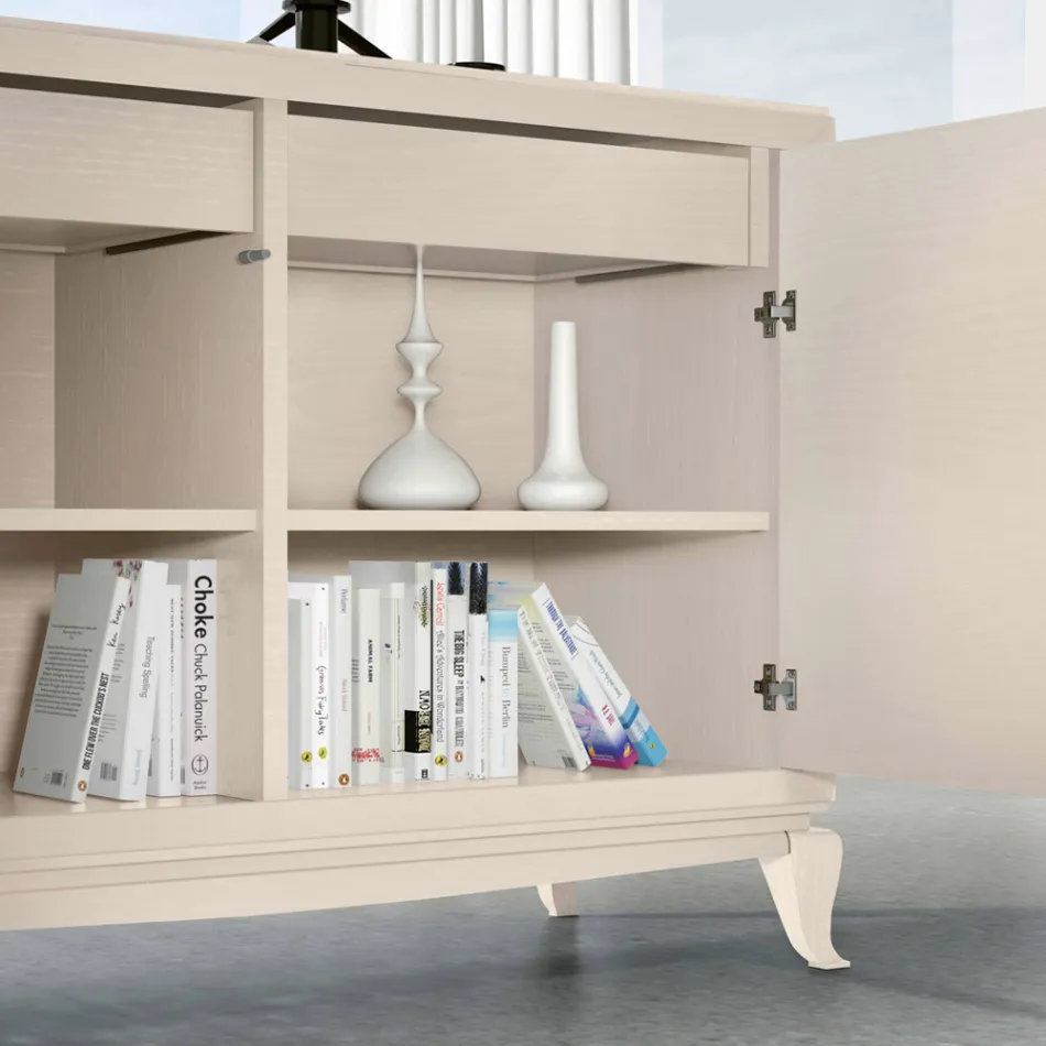 Living Room Sideboard with 2 Doors and 3 Drawers Made in Italy - Talinea Viadurini