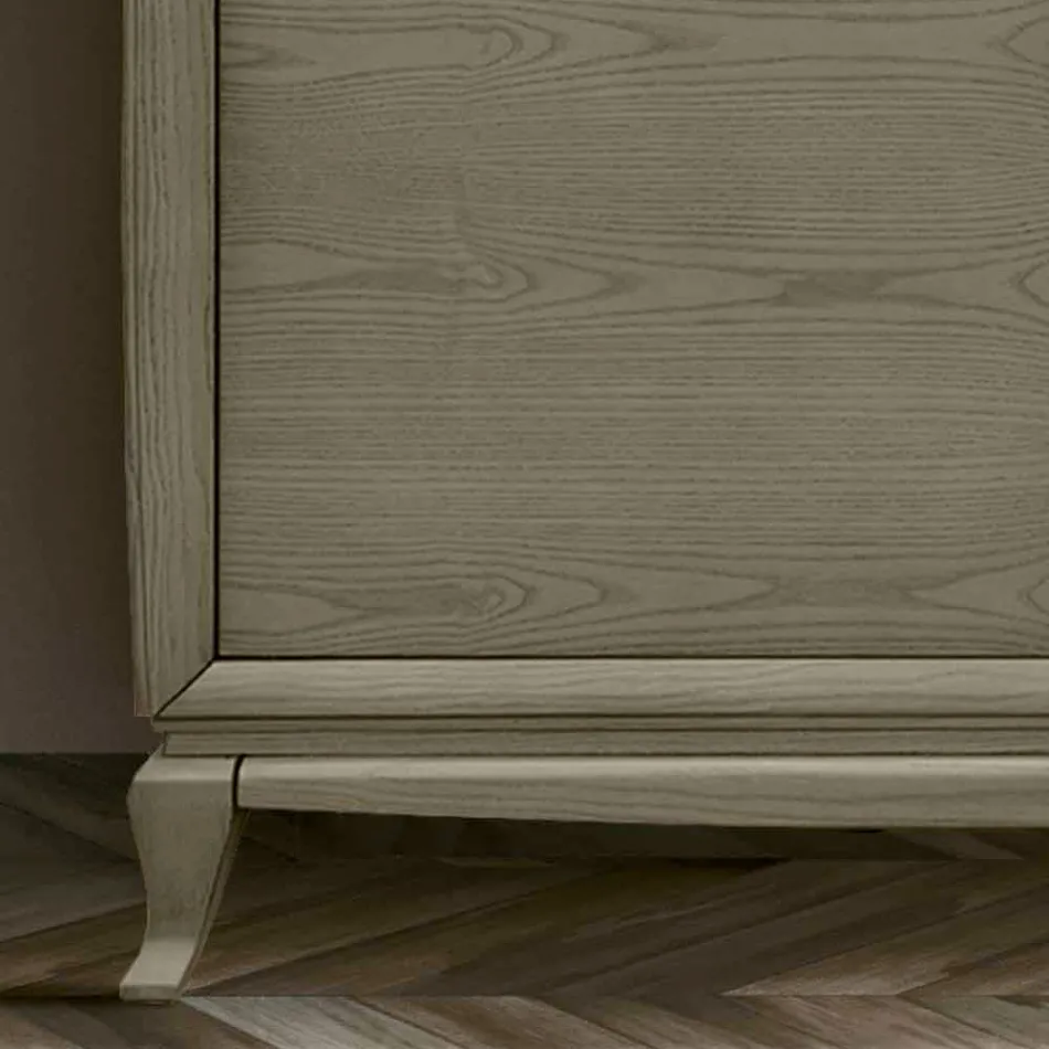 Living Room Sideboard with 2 Doors in Smoke Finish Made in Italy - Olenna Viadurini