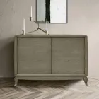 Living Room Sideboard with 2 Doors in Smoke Finish Made in Italy - Olenna Viadurini