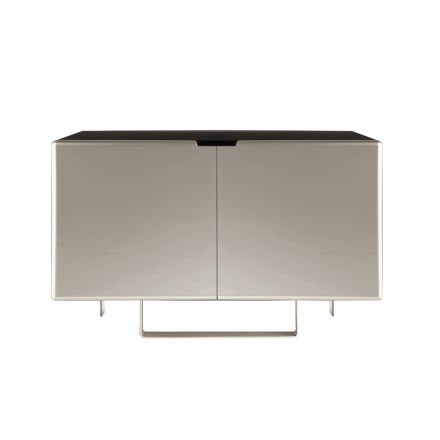 Living Room Sideboard with 2 Doors in Nickel Finish Made in Italy - Ulles Viadurini