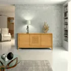 Serenia 3-Door Living Room Sideboard with Central Engraving Made in Italy Viadurini