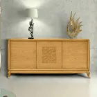 Serenia 3-Door Living Room Sideboard with Central Engraving Made in Italy Viadurini