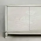 Lignia 3-Door Living Room Sideboard with Floral Engraving Made in Italy Viadurini