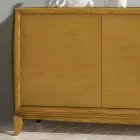 Striade 3-Door Living Room Sideboard in Stained Ash Finish Made in Italy Viadurini