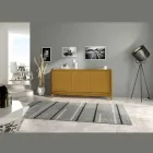 Striade 3-Door Living Room Sideboard in Stained Ash Finish Made in Italy Viadurini