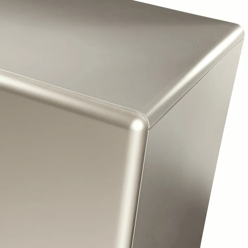 Living Room Sideboard with 3 Doors in Nickel Finish Made in Italy - Foglio Viadurini