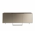 Living Room Sideboard with 3 Doors in Nickel Finish Made in Italy - Foglio