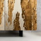 Living Room Sideboard with 3 Doors in Oak and Resin Finish Saturn - Lars Viadurini