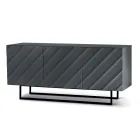 Living Room Sideboard with 3 MDF Doors Available in Various Finishes - Elettra Viadurini