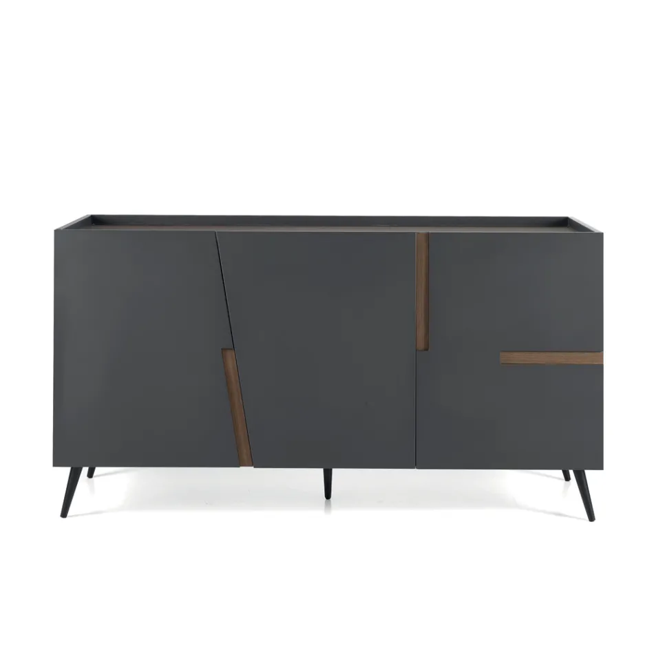 Living Room Sideboard with 3 Doors in Lacquered MDF Made in Italy - Elena Viadurini