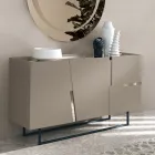 Living Room Sideboard with 3 Doors in Lacquered MDF Made in Italy - Elena Viadurini